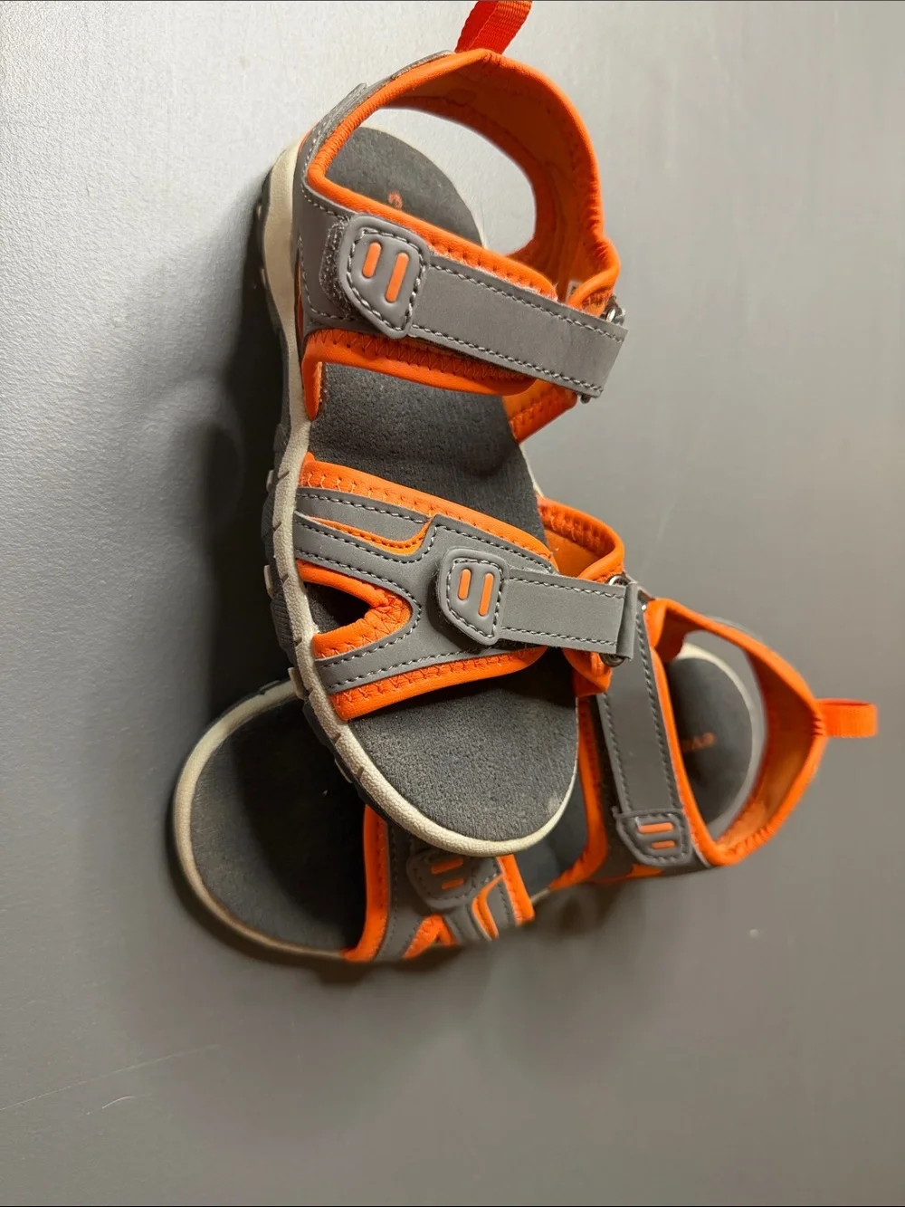 Kids' Gray and Orange Active Sandals. Size 1